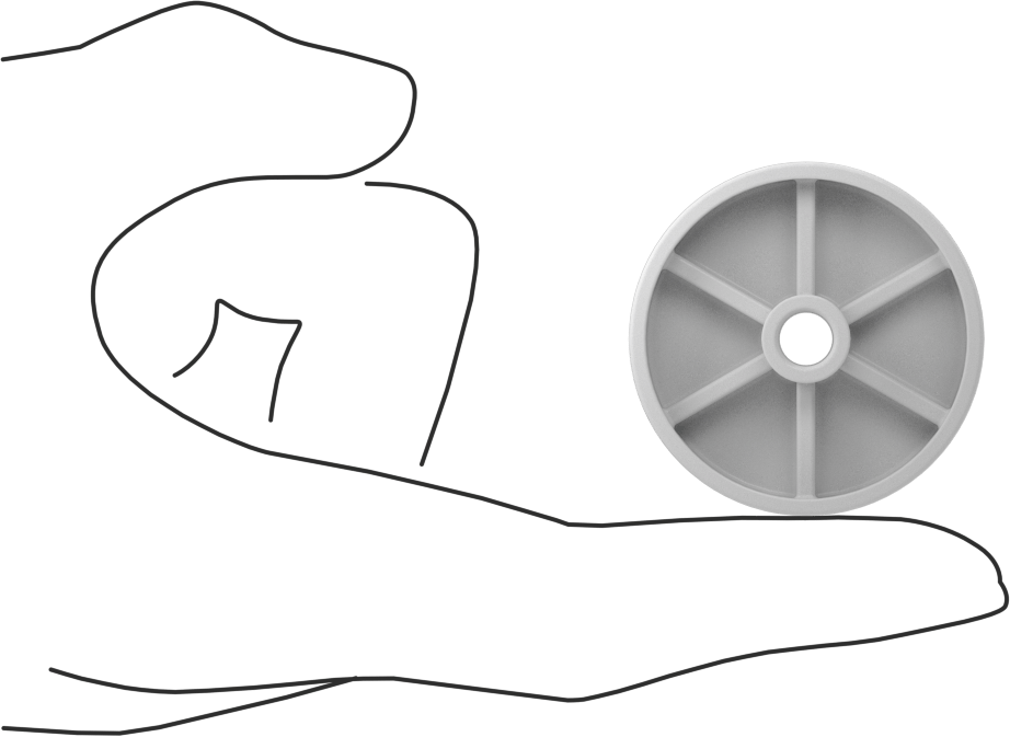 Paten Tekerleği, ABS, 1-5/8“ Çap x 13/16” Genişlik