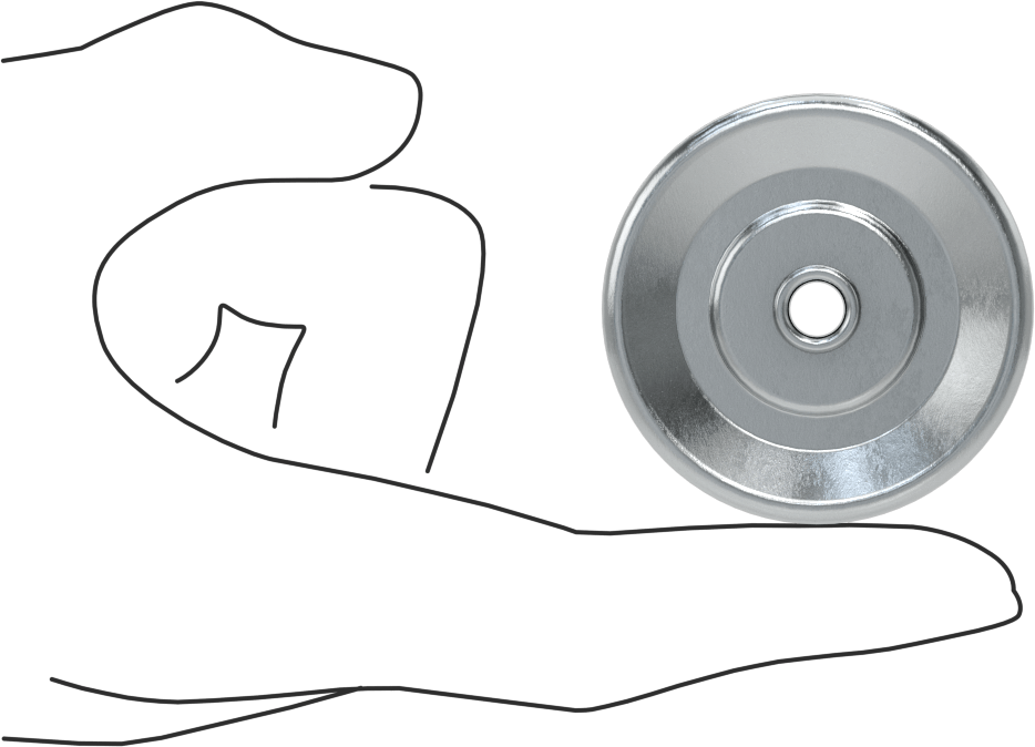 Paten Tekerleği, Çelik, 1-15/16" Çap, 150 lbs. Kapasite, 13/16" Toplam Genişlik