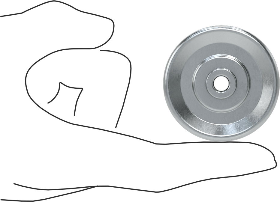 Paten Tekerleği, Çelik, 1-15/16" Çap, 200 lb. Kapasite, 13/16" Toplam Genişlik