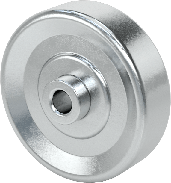 Paten Tekerleği, Çelik, 1-15/16" Çap, 200 lb. Kapasite, 13/16" Toplam Genişlik