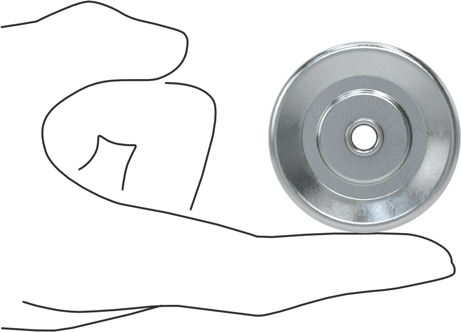 Paten Tekerleği, Çelik, 1-15/16" Çap, 150 lbs. Kapasite, 15/16" Toplam Genişlik