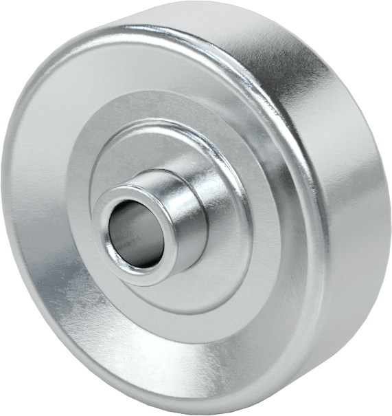 Paten Tekerleği, Çelik, 1-15/16“ Çap x 5/8” Genişlik, 5/16" Aks, 15/16" Toplam Genişlik