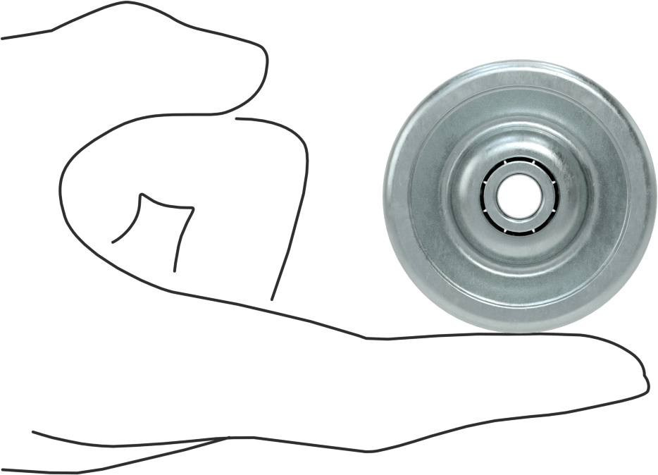 Paten Tekerleği, Çelik, 1-15/16“ Çap x 5/8” Genişlik, 5/16" Aks, 13/16" Toplam Genişlik