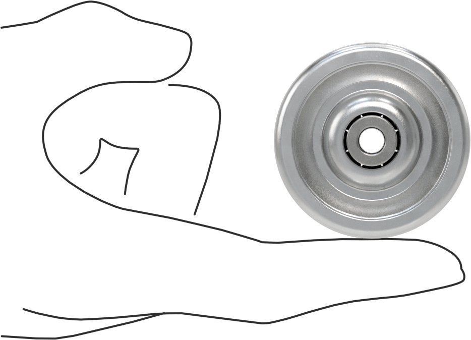 Paten Tekerleği, Alüminyum, 1-15/16" Çap, 1/4" Aks Çapı için, 13/16" Toplam Genişlik