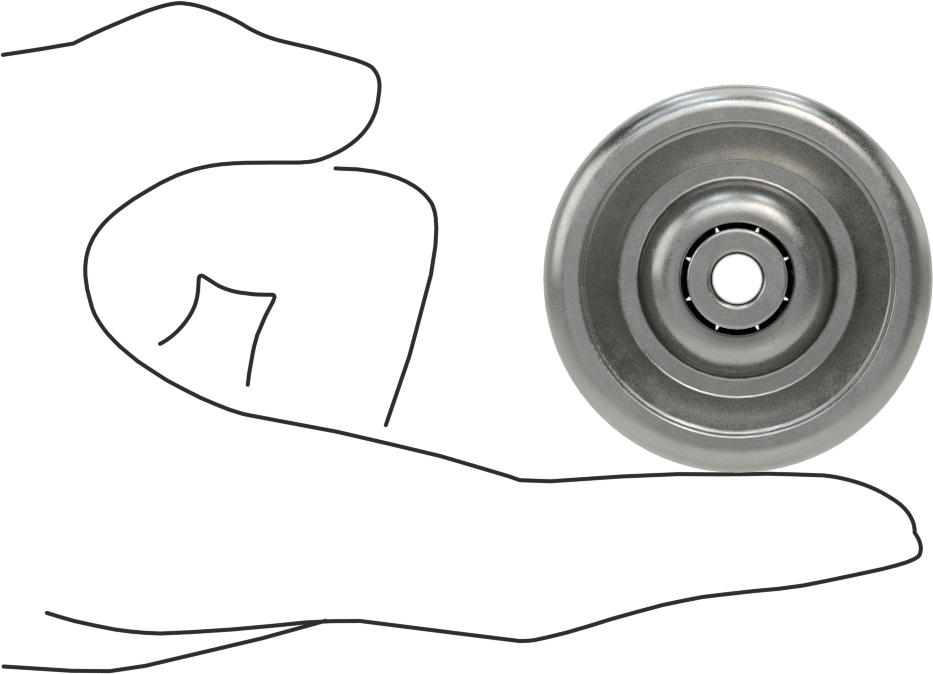 Paten Tekerleği, Çelik, 1-15/16“ Çap x 5/8” Genişlik, 65 lbs. Kapasite