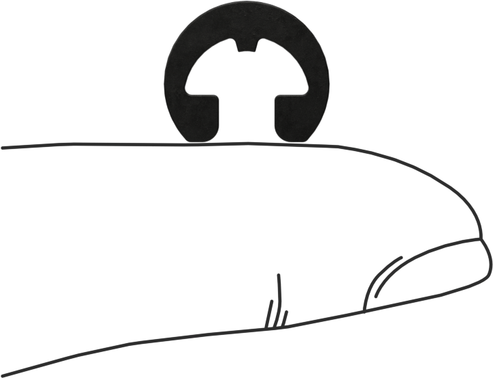 Ağır Hizmet Tipi Yandan Montajlı Dış Tutma Halkaları, 1/4" Dış Çap için, Siyah Fosfatlı 1060-1090 Yay Çeliği