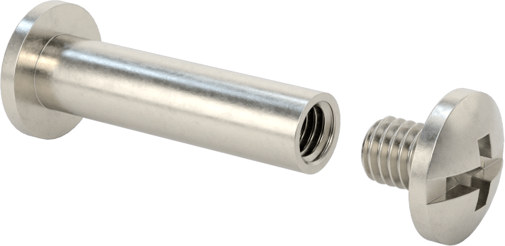 18-8 Paslanmaz Çelik Bağlama Silindiri ve Vida, 1/4"-20 Diş Boyutu, 1-1/4“-1-3/8” Malzeme Kalınlığı için