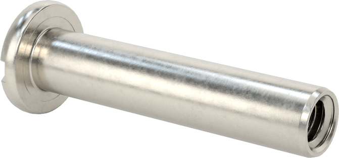 18-8 Paslanmaz Çelik Bağlama Silindiri, 1/4"-20 Diş, 1-1/2" Uzunluk