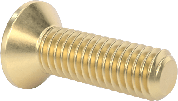 Pirinç Phillips Düz Başlı Vidalar, M3 x 0,5 mm Diş Boyutu, 10 mm Uzunluk