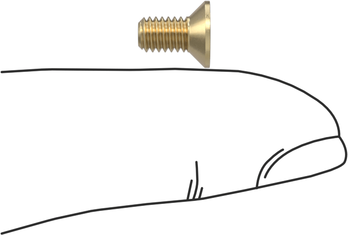 Pirinç Phillips Düz Başlı Vidalar, M4 x 0,7 mm Diş Boyutu, 8 mm Uzunluk