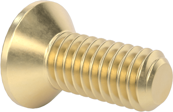 Pirinç Phillips Düz Başlı Vidalar, M4 x 0,7 mm Diş Boyutu, 10 mm Uzunluk