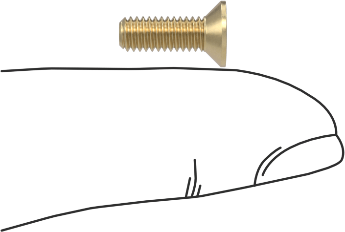 Pirinç Phillips Düz Başlı Vidalar, M4 x 0,7 mm Diş Boyutu, 12 mm Uzunluk
