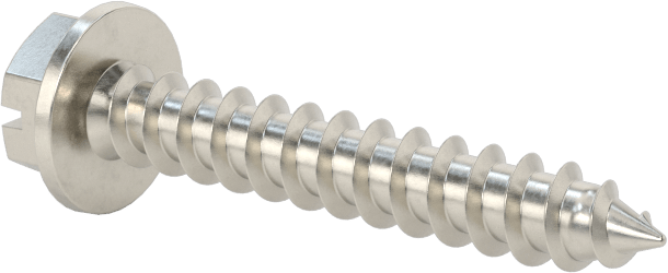 Sac Metal için Flanşlı Altıgen Başlı Vidalar, Süper Korozyona Dayanıklı 316 Paslanmaz Çelik, Numara 8 Boyut, 1" Uzunluk