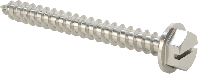 Sac Metal için Flanşlı Altıgen Başlı Vidalar, Süper Korozyona Dayanıklı 316 Paslanmaz Çelik, Numara 8 Boyut, 1-1/2" Uzunluk