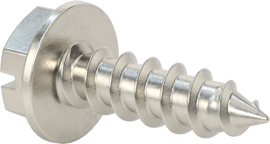 Sac Metal için Flanşlı Altıgen Başlı Vidalar, Süper Korozyona Dayanıklı 316 Paslanmaz Çelik, 10 Numaralı Boyut, 5/8" Uzunluk