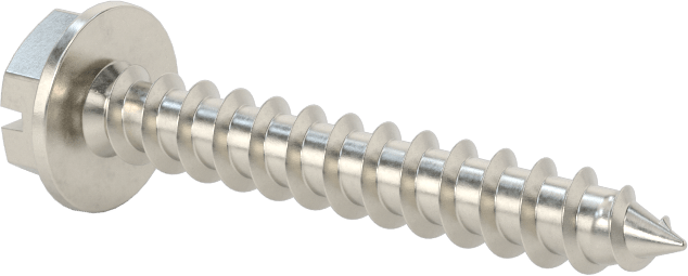 Sac Metal için Flanşlı Altıgen Başlı Vidalar, Süper Korozyona Dayanıklı 316 Paslanmaz Çelik, 10 Numaralı Boyut, 1-1/4" Uzunluk