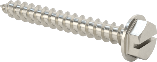 Sac Metal için Flanşlı Altıgen Başlı Vidalar, Süper Korozyona Dayanıklı 316 Paslanmaz Çelik, 10 Numaralı Boyut, 1-1/2" Uzunluk