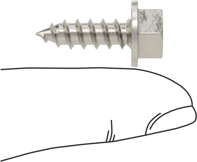 Sac Metal için Flanşlı Altıgen Başlı Vidalar, Süper Korozyona Dayanıklı 316 Paslanmaz Çelik, 14 Numaralı Boyut, 3/4" Uzunluk