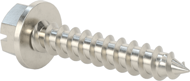 Sac Metal için Flanşlı Altıgen Başlı Vidalar, Süper Korozyona Dayanıklı 316 Paslanmaz Çelik, 14 Numaralı Boyut, 1-1/4" Uzunluk