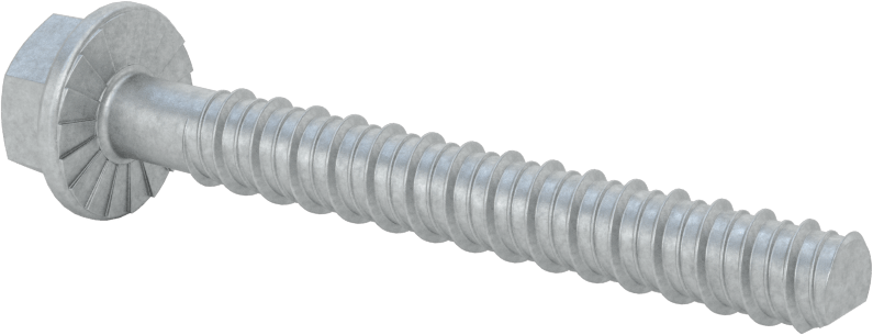 Duvar ve Beton için Ağır Hizmet Tipi Diş Açan Vida, Çinko Kaplı Çelik, 3/8" Altıgen Vida, 3" Uzunluk