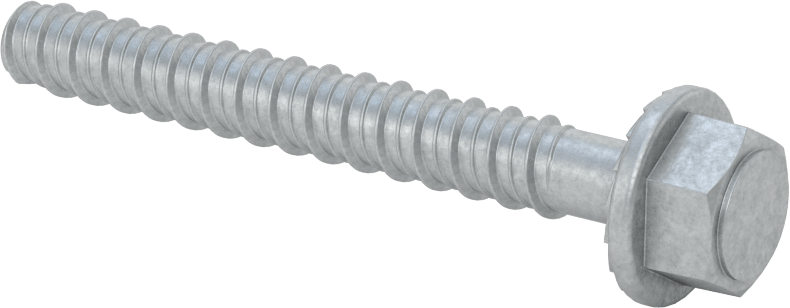 Duvar ve Beton için Ağır Hizmet Tipi Diş Açan Vida, Çinko Kaplı Çelik, 3/8" Altıgen Vida, 3" Uzunluk