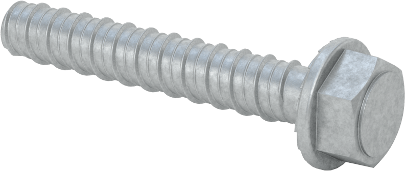 Duvar ve Beton için Ağır Hizmet Tipi Diş Açan Vida, Çinko Kaplı Çelik, 1/2" Altıgen Vida, 3" Uzunluk