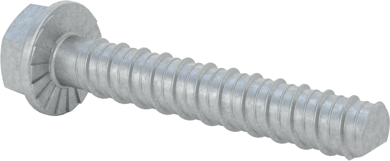 Duvar ve Beton için Ağır Hizmet Tipi Diş Açan Vida, Çinko Kaplı Çelik, 1/2" Altıgen Vida, 3" Uzunluk