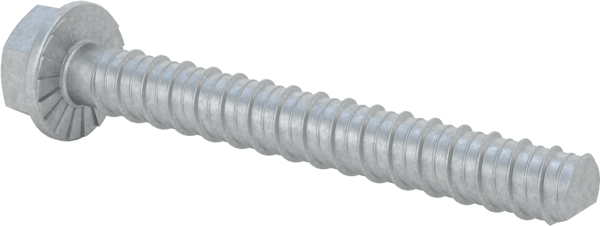Duvar ve Beton için Ağır Hizmet Tipi Diş Açan Vida, Çinko Kaplı Çelik, 1/2" Altıgen Vida, 4" Uzunluk