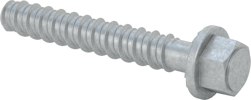 Duvar ve Beton için Ağır Hizmet Tipi Diş Açan Vida, Çinko Kaplı Çelik, 5/8" Altıgen Vida, 4" Uzunluk
