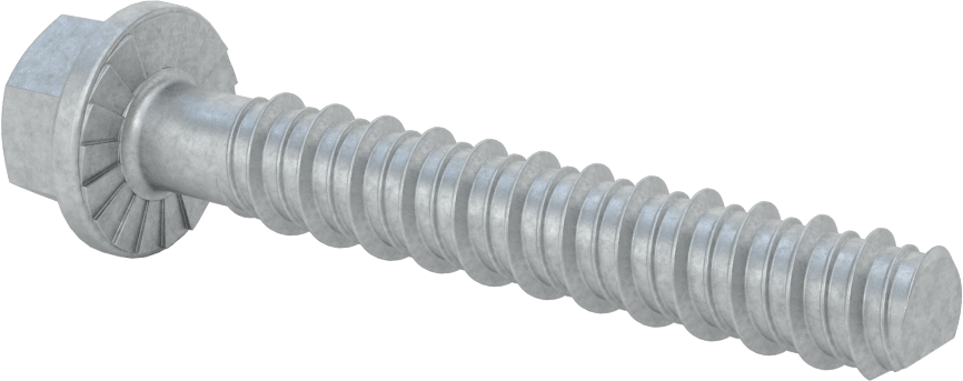 Duvar ve Beton için Ağır Hizmet Tipi Diş Açan Vida, Çinko Kaplı Çelik, 5/8" Altıgen Vida, 4" Uzunluk