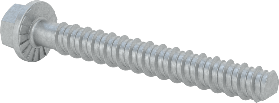 Duvar ve Beton için Ağır Hizmet Tipi Diş Açan Vida, Çinko Kaplı Çelik, 5/8" Altıgen Vida, 5 inç Uzunluk