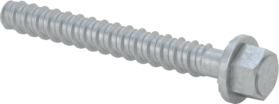 Duvar ve Beton için Ağır Hizmet Tipi Diş Açan Vida, Çinko Kaplı Çelik, 5/8" Altıgen Vida, 5 inç Uzunluk