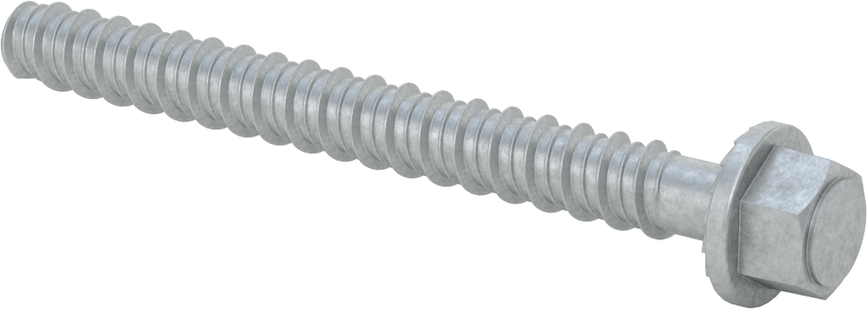 Duvar ve Beton için Ağır Hizmet Tipi Diş Açan Vida, Çinko Kaplı Çelik, 5/8" Altıgen Vida, 6 inç Uzunluk