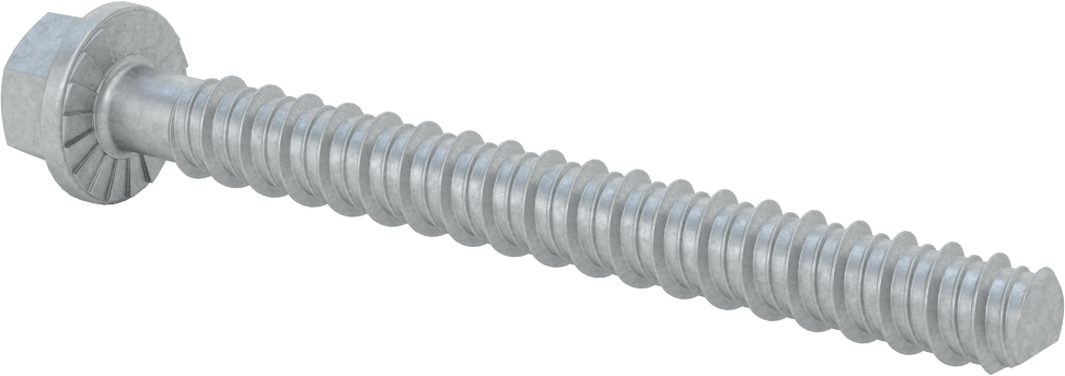 Duvar ve Beton için Ağır Hizmet Tipi Diş Açan Vida, Çinko Kaplı Çelik, 5/8" Altıgen Vida, 6 inç Uzunluk