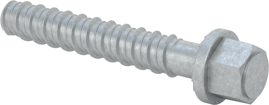Duvar ve Beton için Ağır Hizmet Tipi Diş Açan Vida, Çinko Kaplı Çelik, 3/4" Altıgen Vida, 4-1/2" Uzunluk