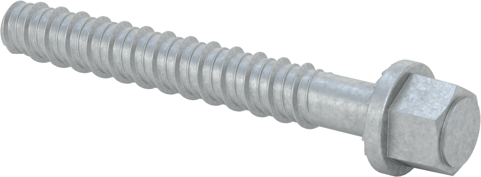 Duvar ve Beton için Ağır Hizmet Tipi Diş Açan Vida, Çinko Kaplı Çelik, 3/4" Altıgen Vida, 5-1/2" Uzunluk