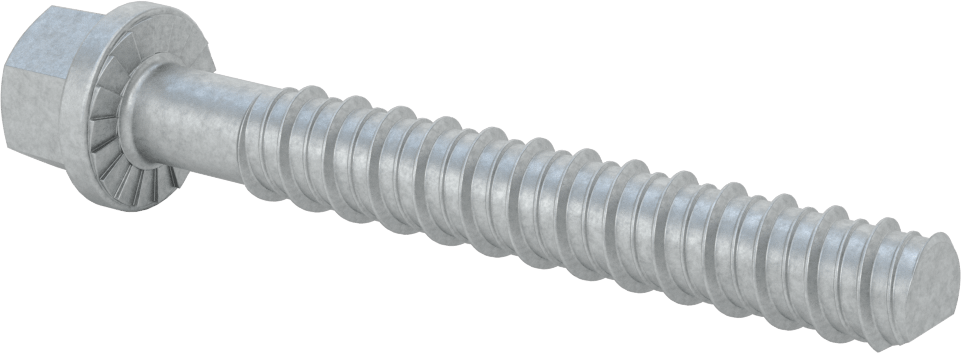 Duvar ve Beton için Ağır Hizmet Tipi Diş Açan Vida, Çinko Kaplı Çelik, 3/4" Altıgen Vida, 5-1/2" Uzunluk