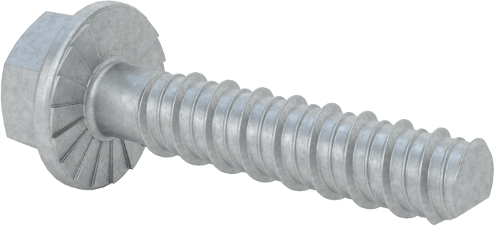 Duvar ve Beton için Ağır Hizmet Tipi Diş Açan Vida, Çinko Kaplı Çelik, 3/8" Altıgen Vida, 1-3/4" Uzunluk