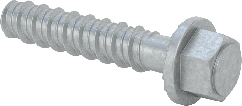 Duvar ve Beton için Ağır Hizmet Tipi Diş Açan Vida, Çinko Kaplı Çelik, 5/8" Altıgen Vida, 3" Uzunluk