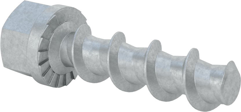 Duvar ve Beton için Ağır Hizmet Tipi Diş Açan Vida, Çinko Kaplı Çelik, 3/4" Altıgen Vida, 3" Uzunluk