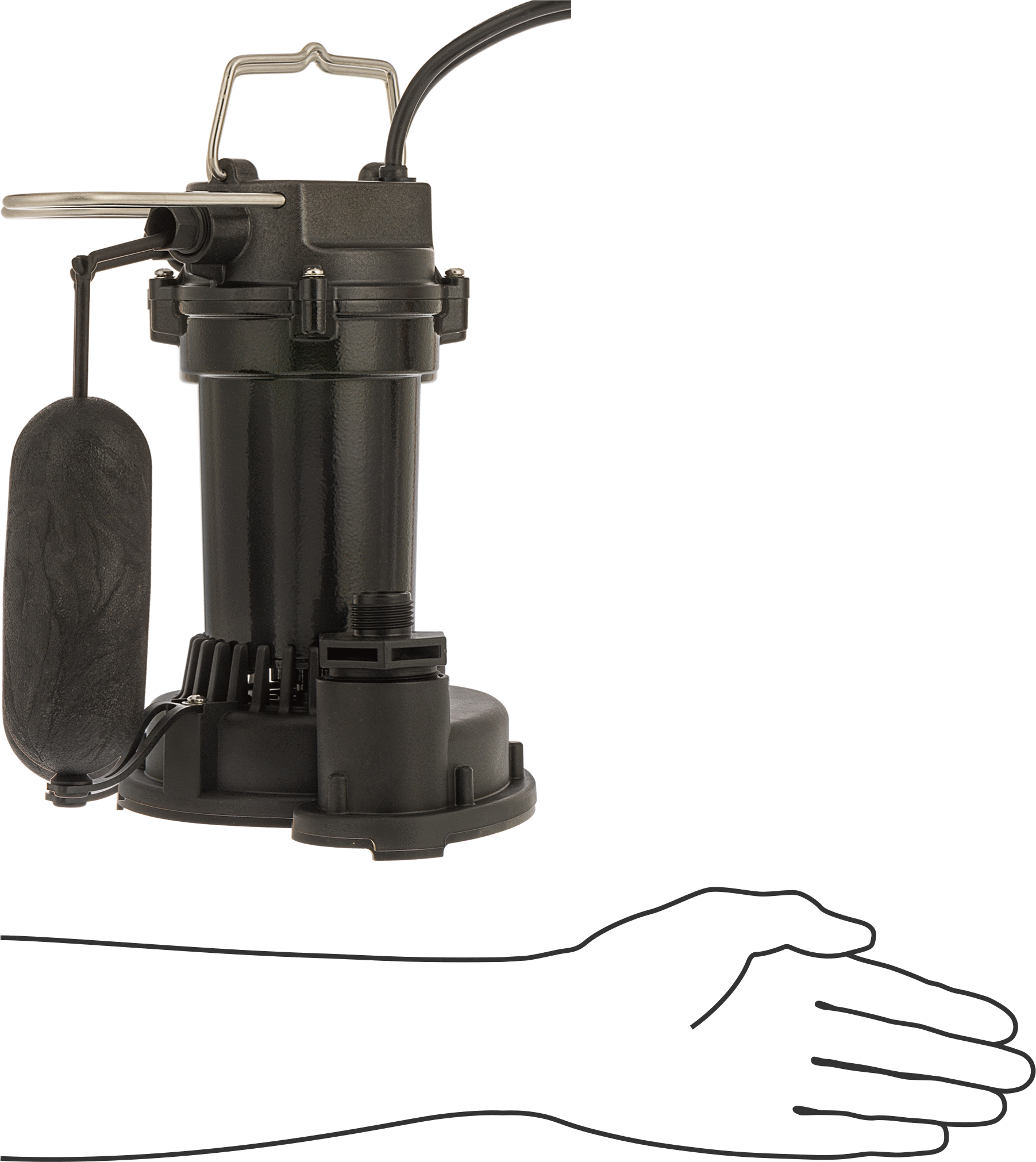 Su için Karter Pompası, Şamandıralı Anahtarlı, 1/4 hp, 10 Fit Kablo ile Fiş