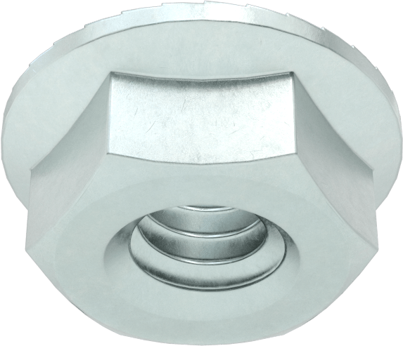 Orta Mukavemetli Çelik Tırtıklı Flanş Somunları, Sınıf 5, Çinko Kaplamalı, 1/4"-20 Diş Boyutu
