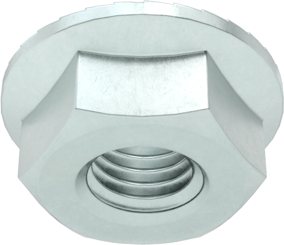 Orta Mukavemetli Çelik Tırtıklı Flanş Somunları, Sınıf 5, Çinko Kaplamalı, 1/4"-28 Diş Boyutu