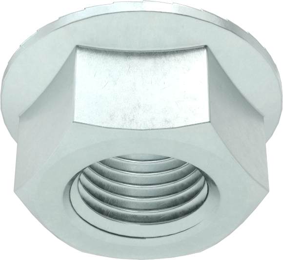 Orta Mukavemetli Çelik Tırtıklı Flanş Somunları, Sınıf 5, Çinko Kaplamalı, 3/8"-24 Diş Boyutu
