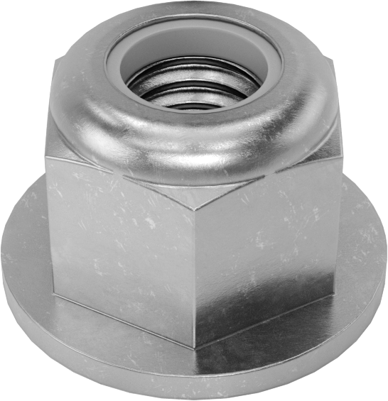 Yüksek Mukavemetli Çelik Naylon Ekli Flanş Somunu, Sınıf 10, Sarı Kromat Kaplı Çinko, M6 x 1 mm Diş Boyutu