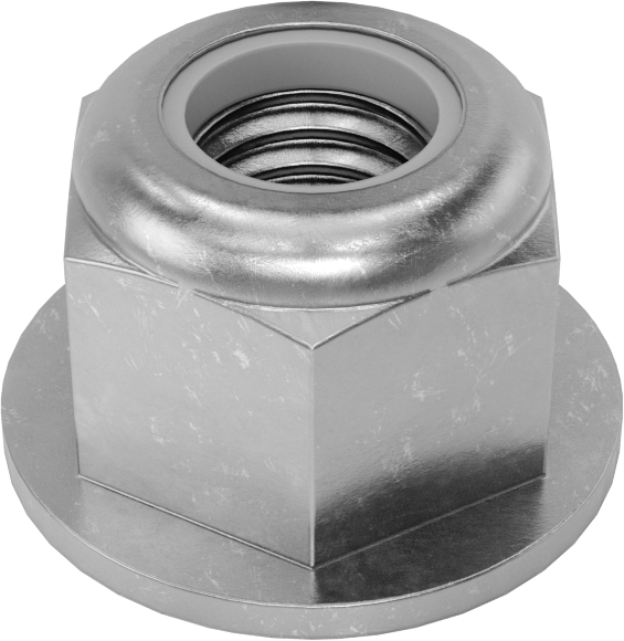Yüksek Mukavemetli Çelik Naylon Ekli Flanş Somunu, Sınıf 10, Sarı Kromat Kaplı Çinko, M8 x 1,25 mm Diş Boyutu