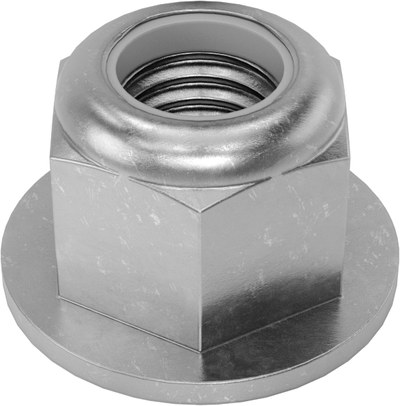 Yüksek Mukavemetli Çelik Naylon Ekli Flanş Somunu, Sınıf 10, Sarı Kromat Kaplı Çinko, M10 x 1,5 mm Diş Boyutu