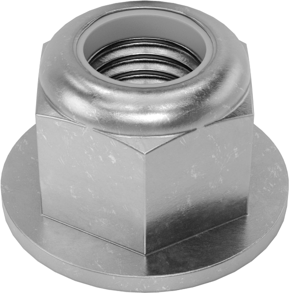 Yüksek Mukavemetli Çelik Naylon Ekli Flanş Somunu, Sınıf 10, Sarı Kromat Kaplı Çinko, M12 x 1,75 mm Diş