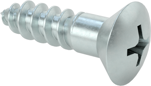 Ahşap için Phillips Oval Başlı Vidalar, Çinko Kaplı Çelik, 10 Numaralı Vida Boyutu, 3/4" Uzunluk