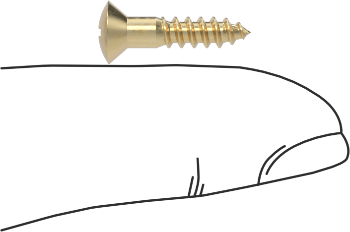 Ahşap için Phillips Oval Başlı Vidalar, Pirinç, Numara 6 Boyut, 5/8" Uzunluk
